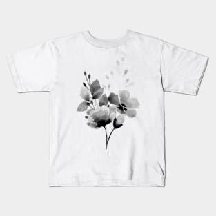 Romantic Floral 2 - BW - Full Size Image Kids T-Shirt